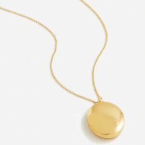 Dainty J. Crew Gold Oval Locket Pendant Necklace